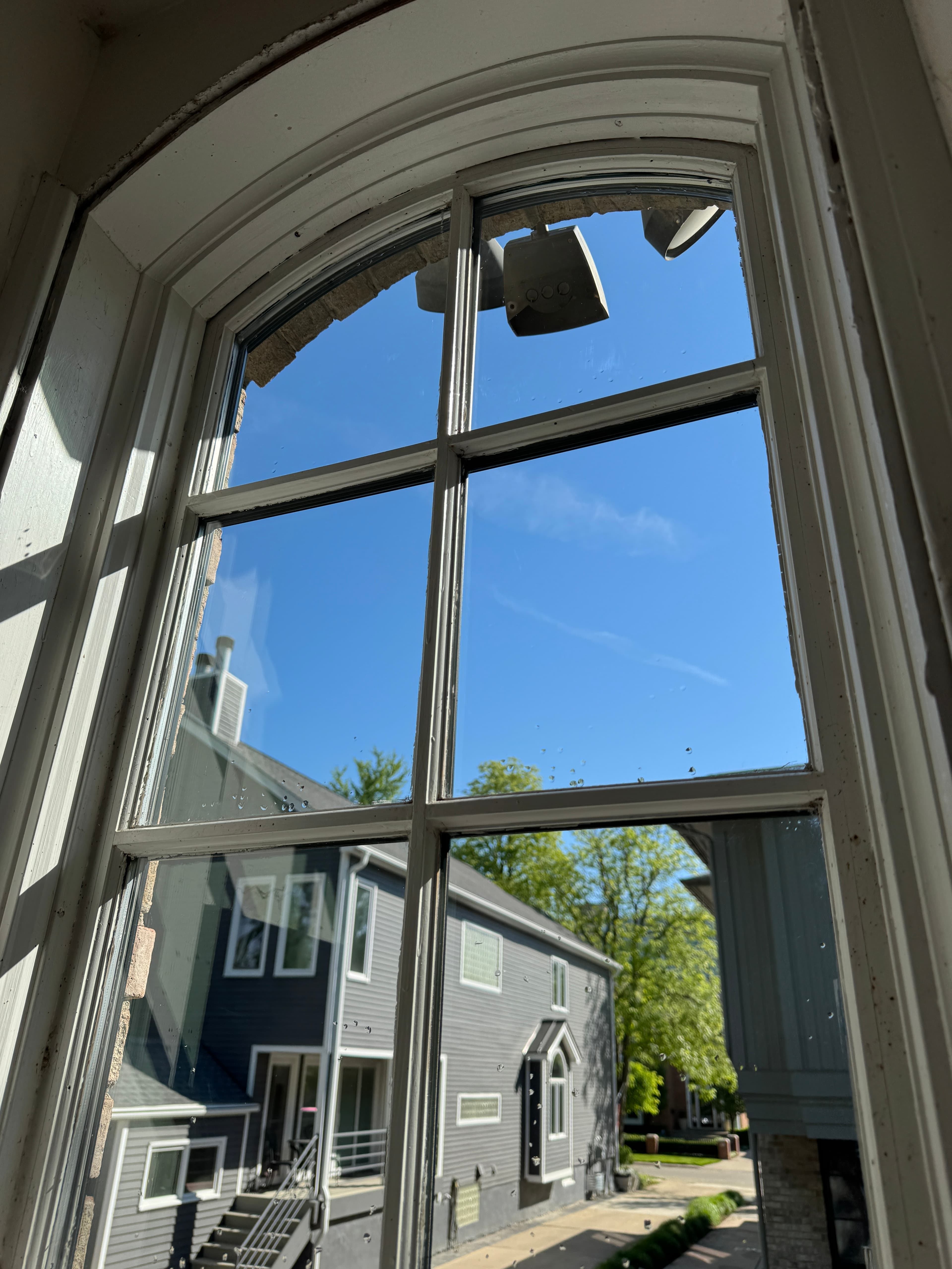 The same window after cleaning, spotless and streak-free